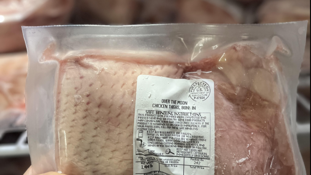 A package of chicken thighs