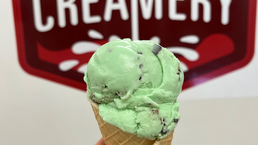 ice cream scooped in a homemade waffle cone