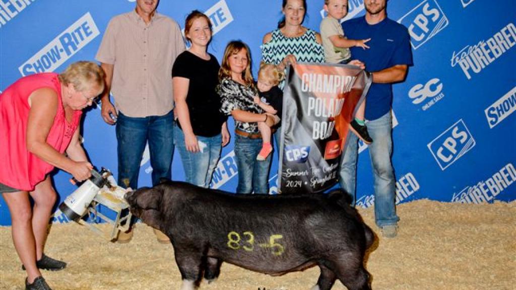 Our family having a successful day at a hog show.