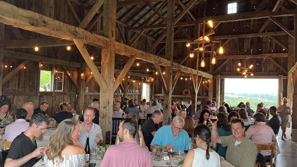 Our dinners offer a unique experience, bringing people together in our historic barn to enjoy expertly crafted dishes while taking in the stunning views of the North River Valley in Madison County.