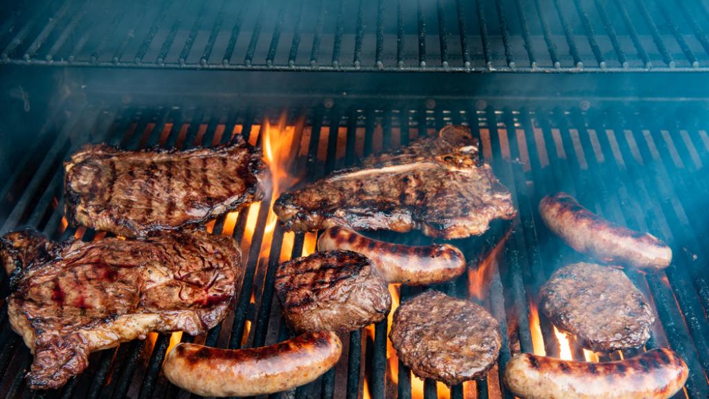 Steaks on the grill